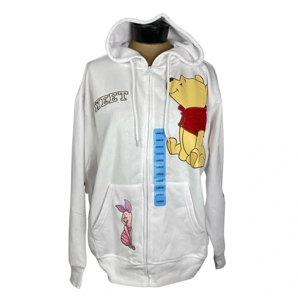 Disney Tops Disney Womens Licensed Winnie The Pooh Full Zip